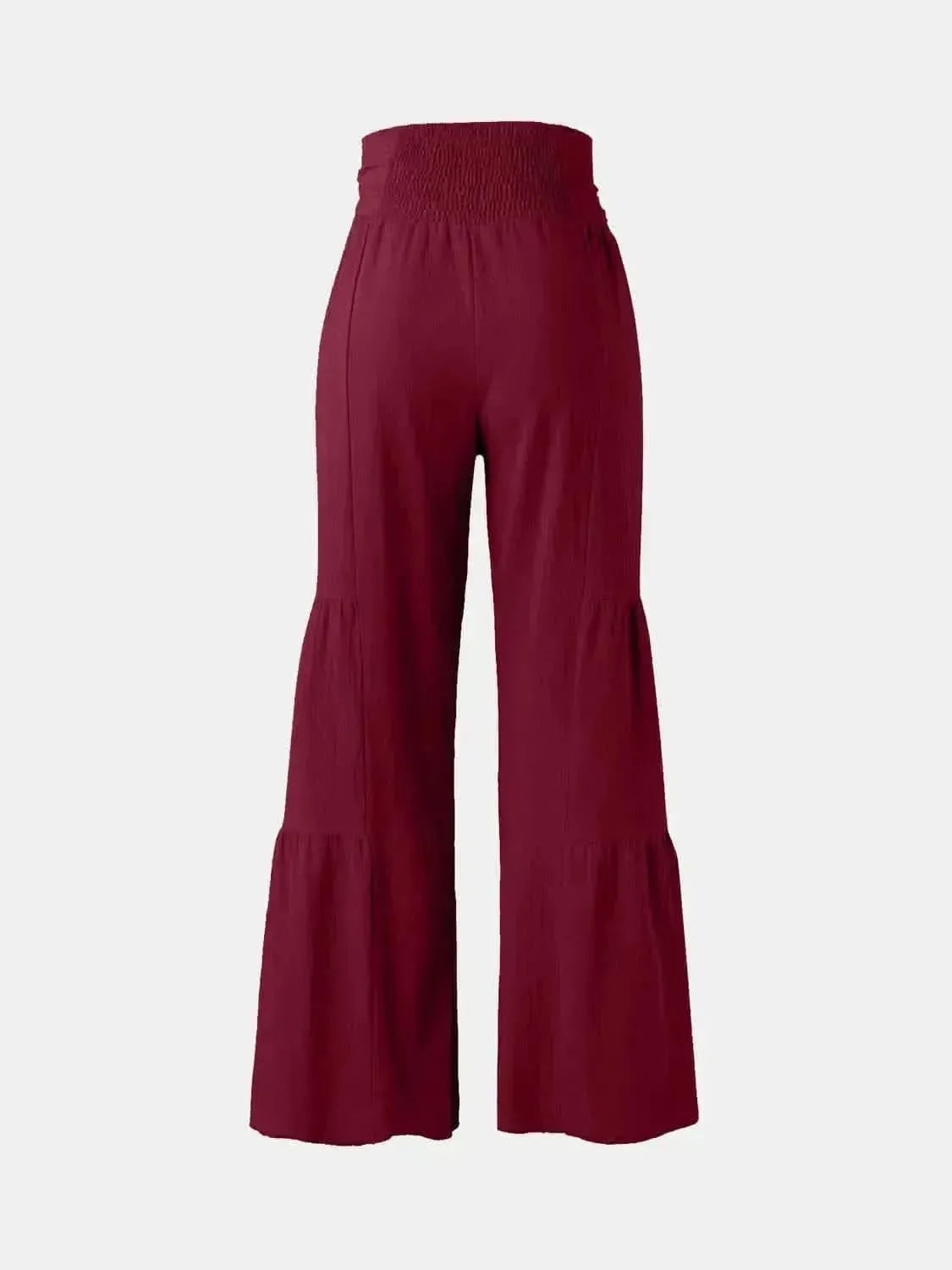 Tied Ruched Wide Leg Pants - Bad Moms Club