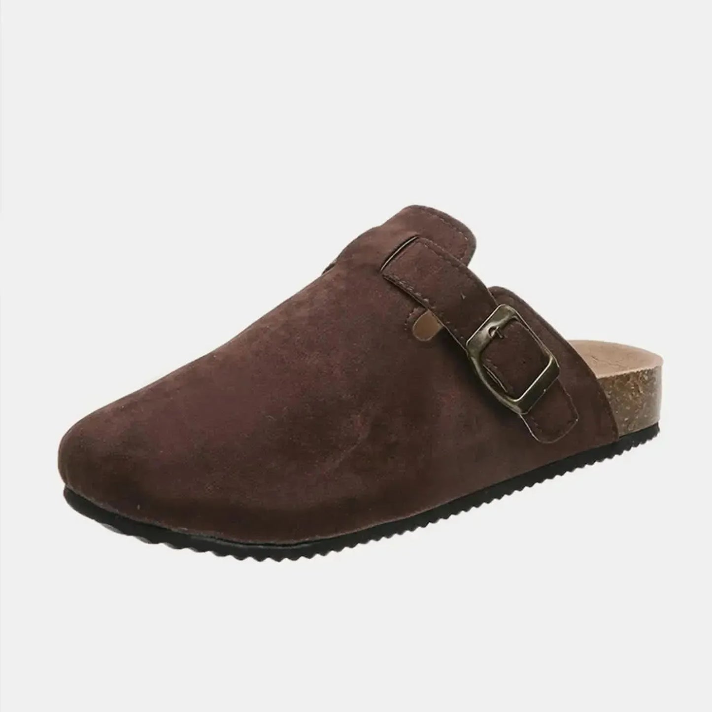 Suede Closed Toe Buckle Slide - Bad Moms Club
