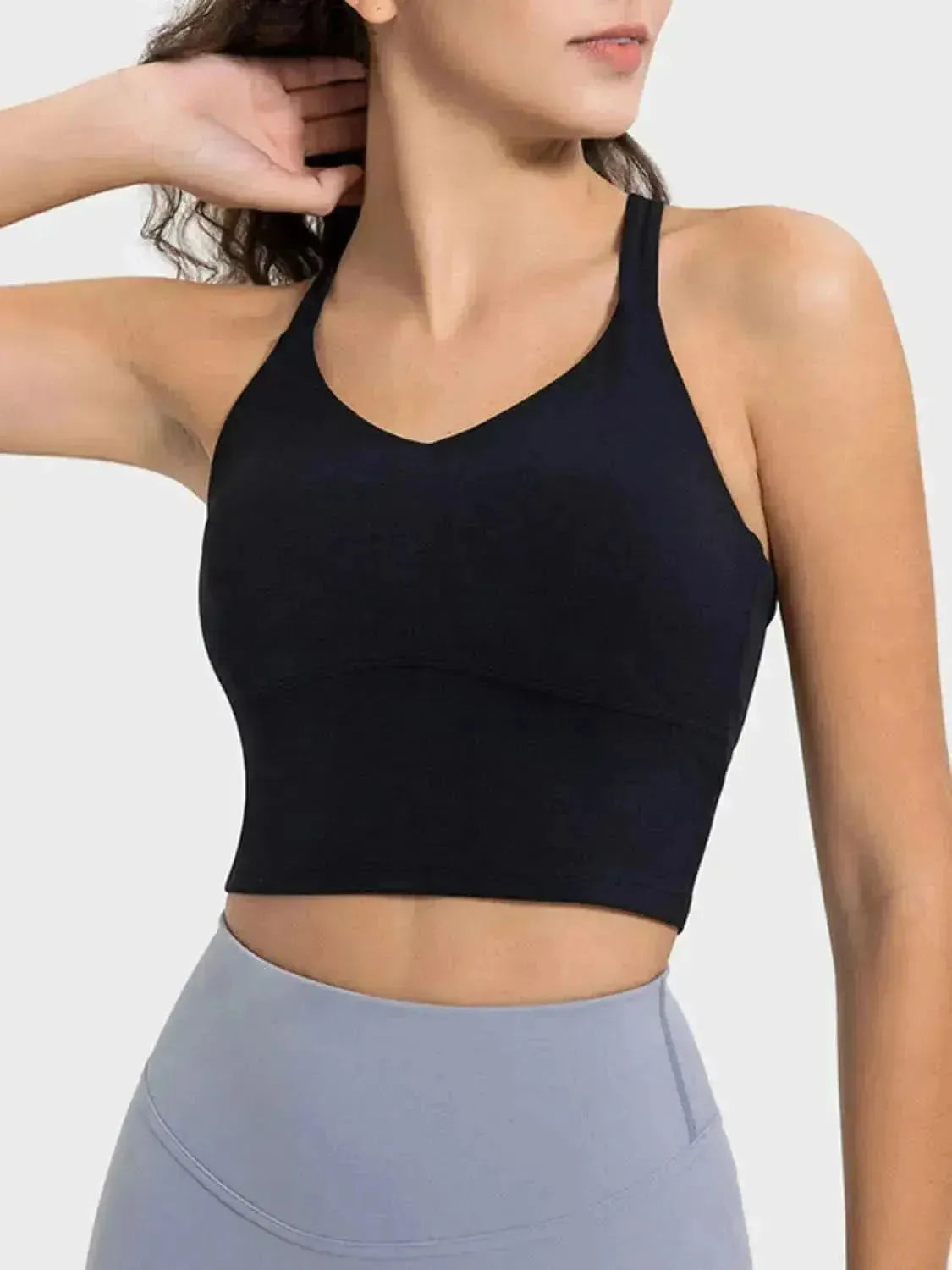 Crisscross Round Neck Active Tank - Bad Moms Club