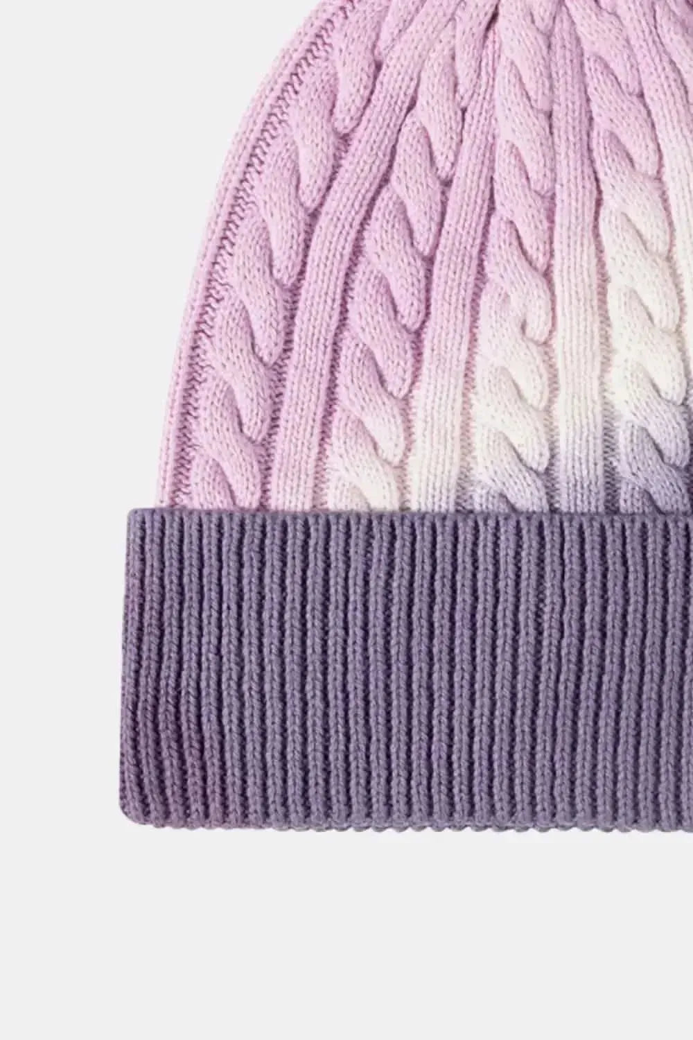 Contrast Tie-Dye Cable-Knit Cuffed Beanie - Bad Moms Club