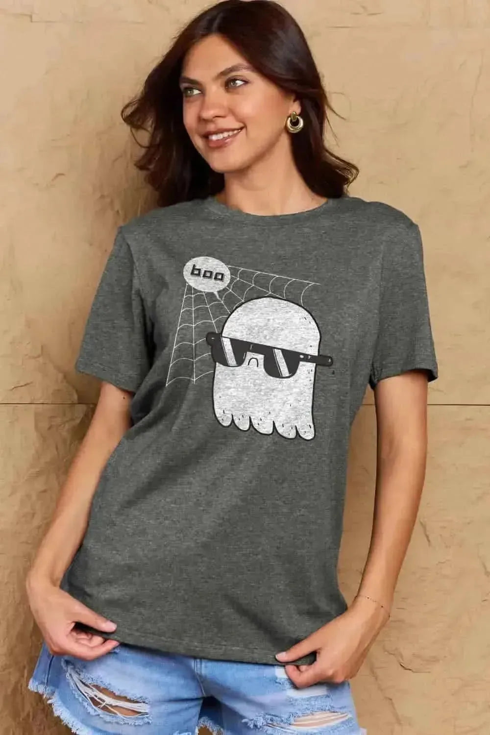 Simply Love Full Size BOO Graphic Cotton T-Shirt - Bad Moms Club