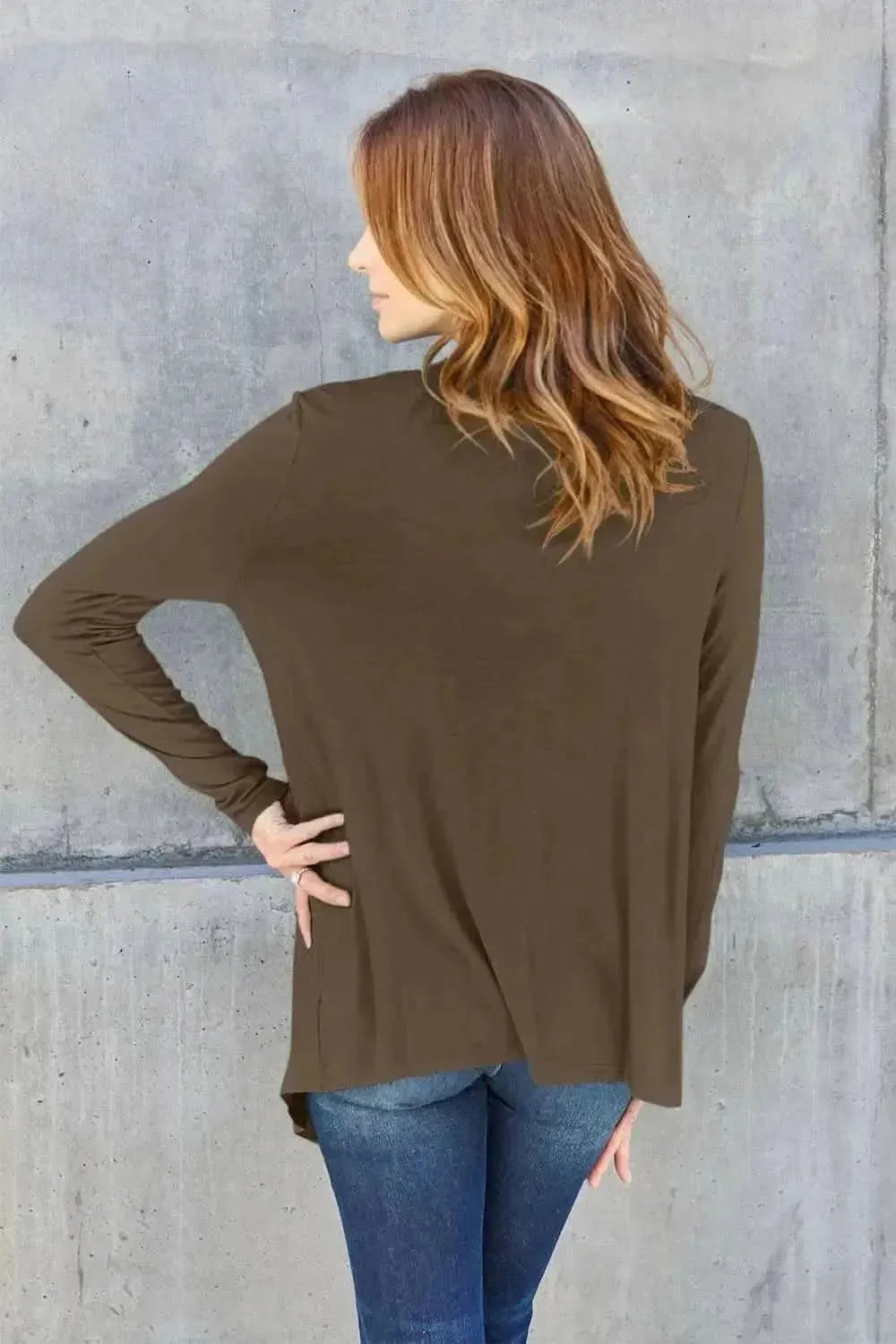 Basic Bae Full Size Open Front Long Sleeve Cardigan - Bad Moms Club
