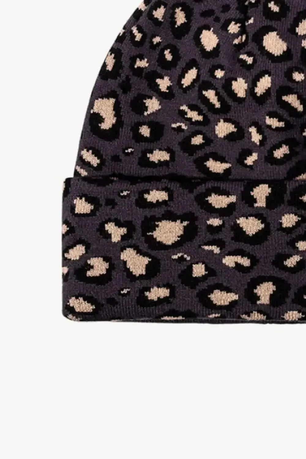 Leopard Pattern Cuffed Beanie - Bad Moms Club