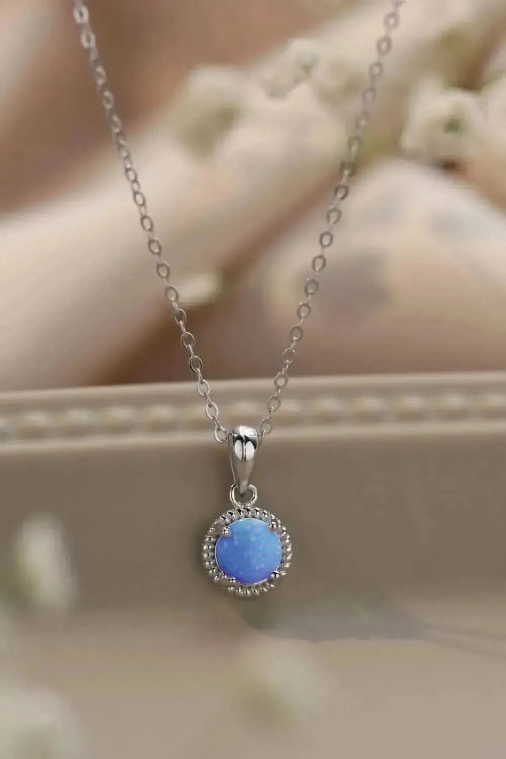 Opal Round Pendant Chain Necklace - Bad Moms Club