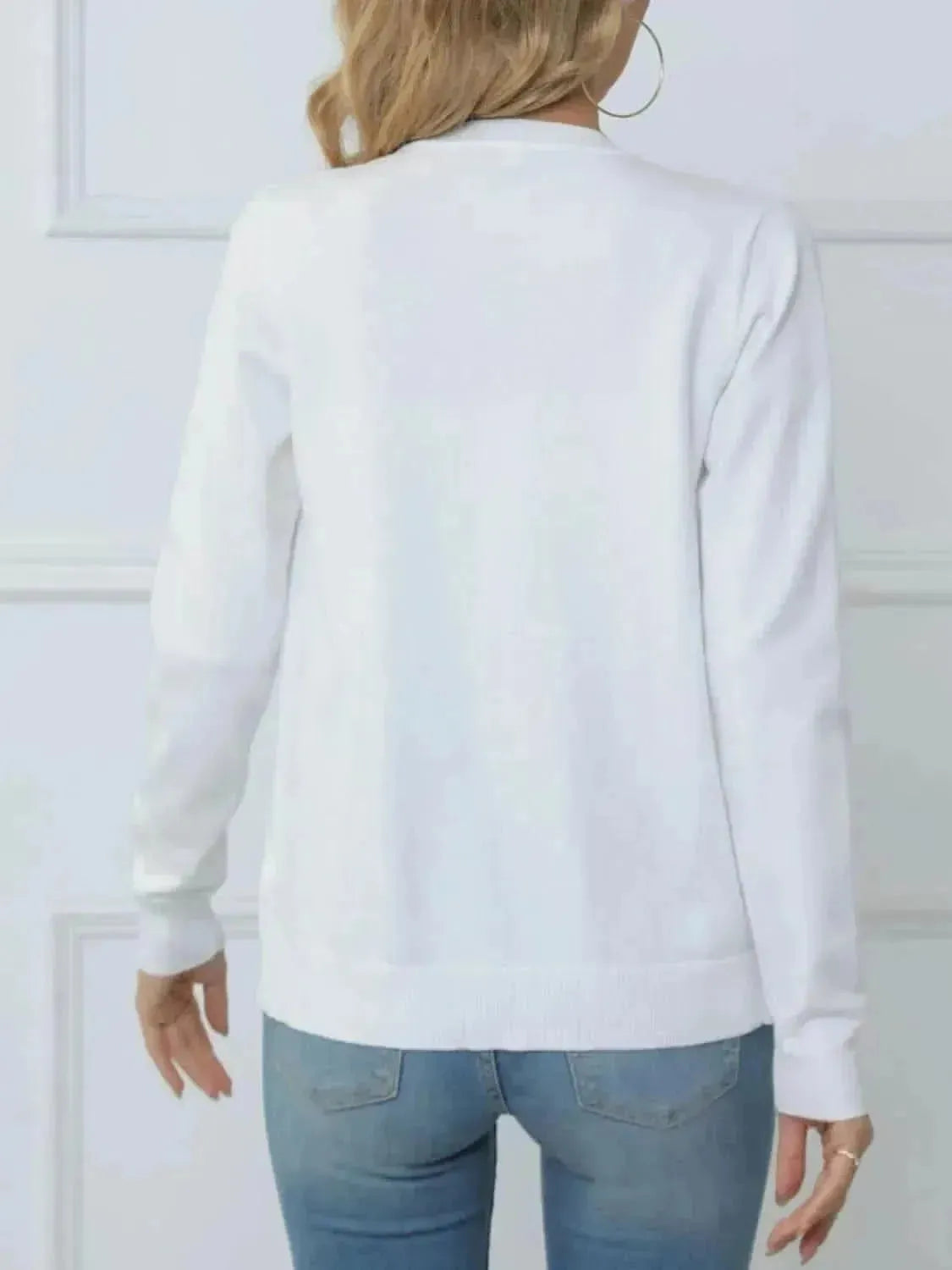 Button Down Round Neck Cardigan - Bad Moms Club