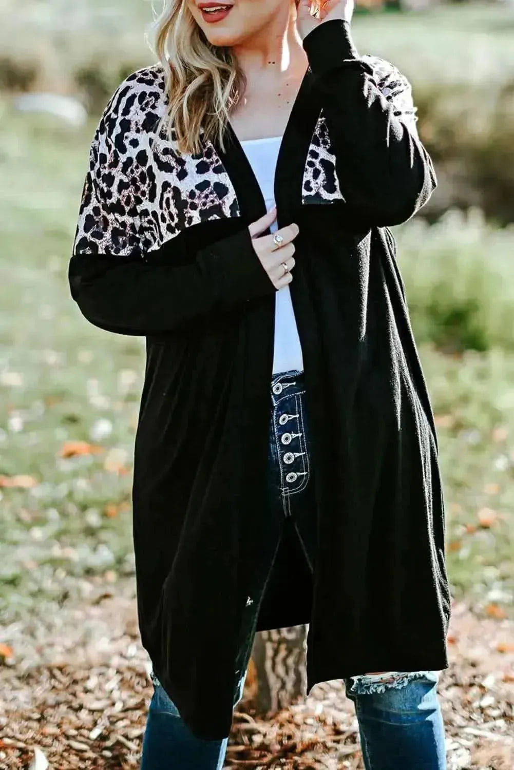 Plus Size Open Front Dropped Shoulder Cardigan - Bad Moms Club