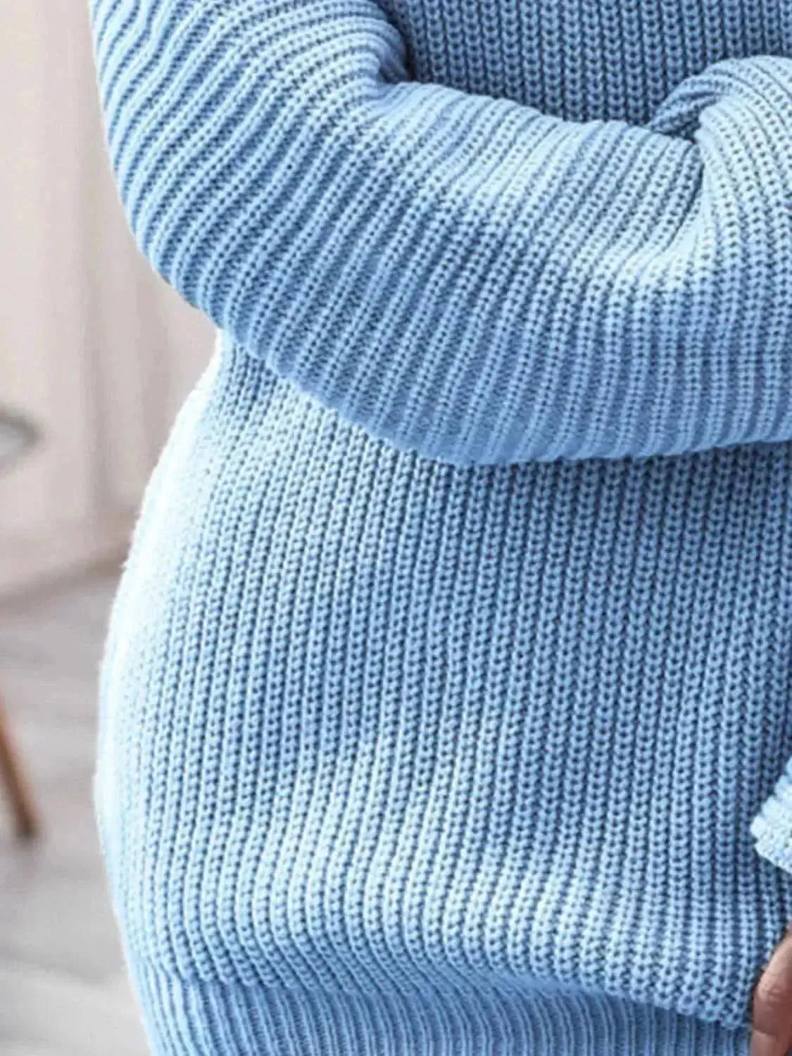 Rib-Knit Mini Sweater Dress - Bad Moms Club