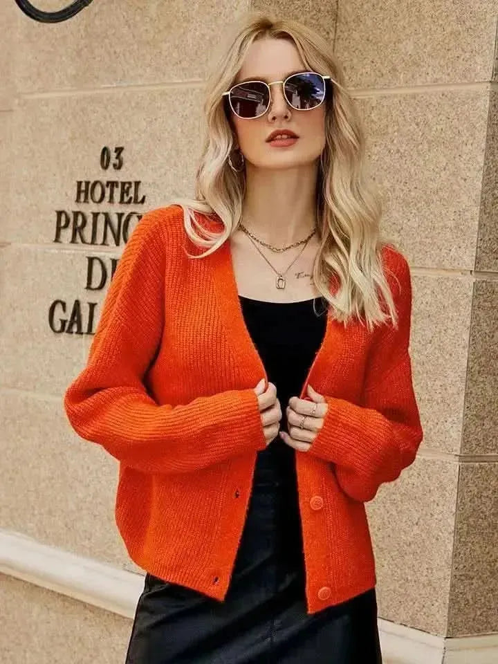 Dropped Shoulder Button Up Cardigan - Bad Moms Club