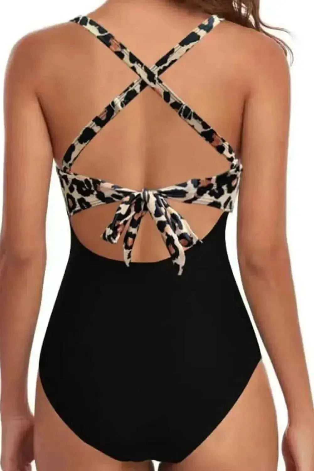 Tied Crisscross Cutout One-Piece Swimwear - Bad Moms Club