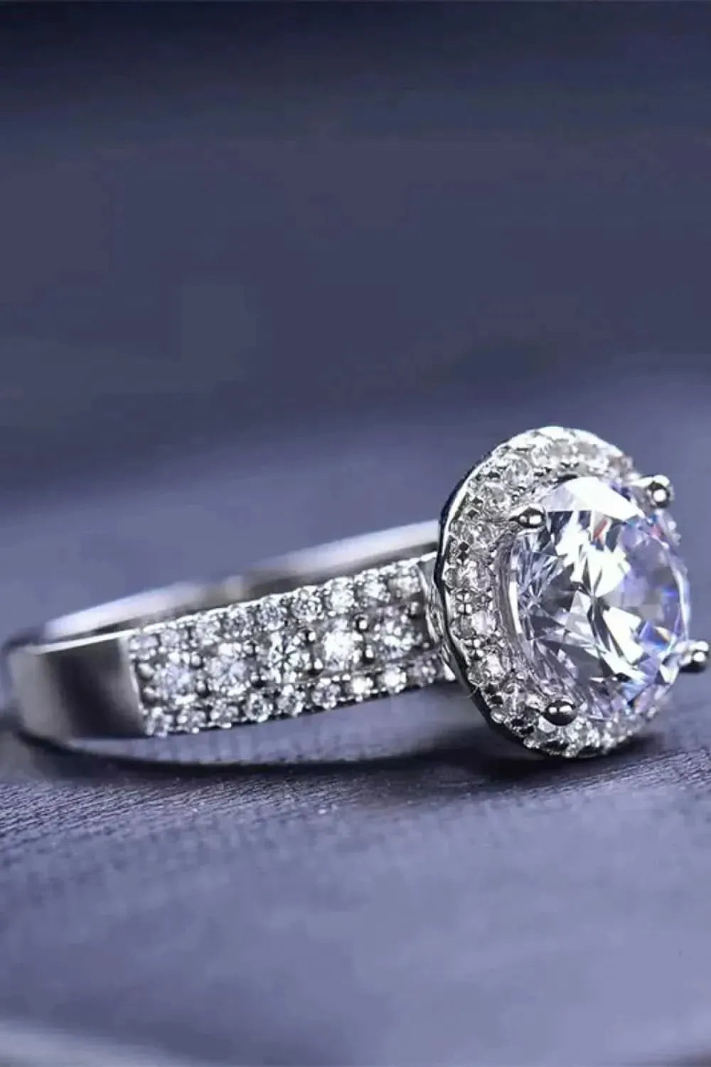 Four-Prong 2 Carat Moissanite Round Ring - Bad Moms Club