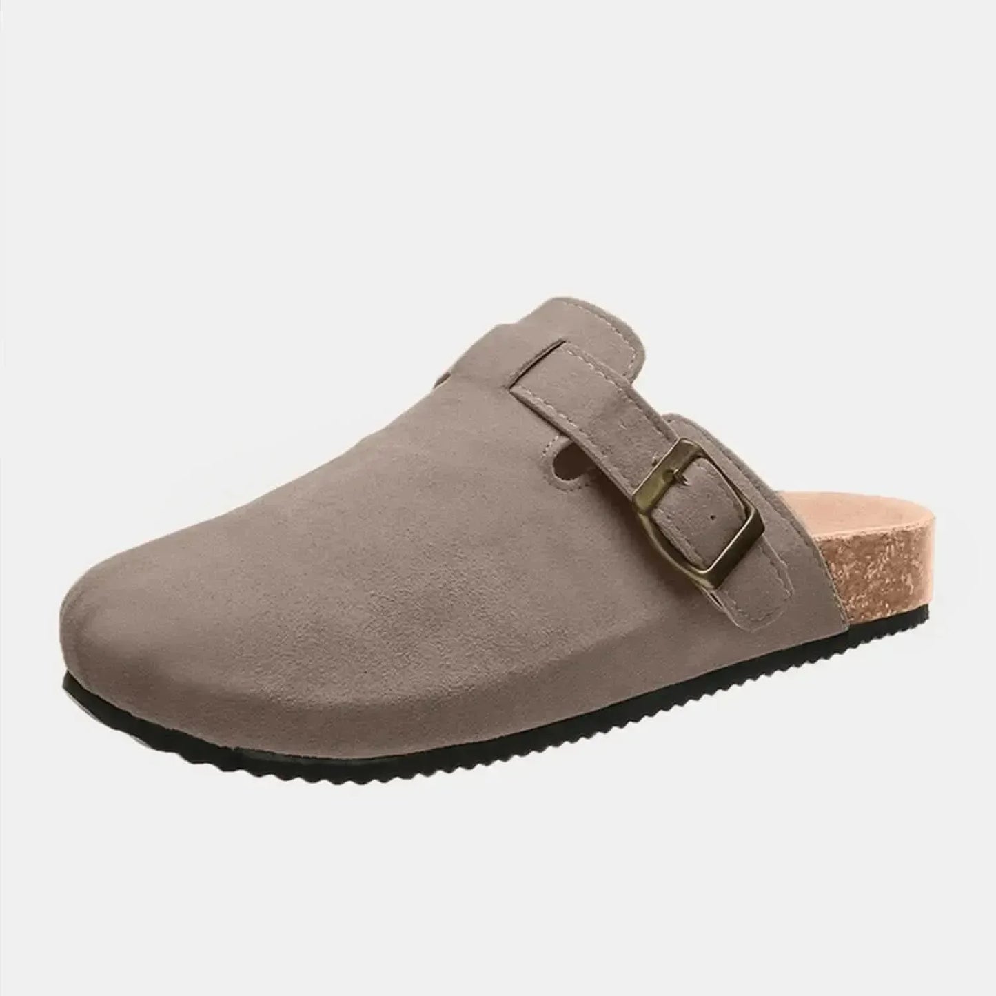Suede Closed Toe Buckle Slide - Bad Moms Club