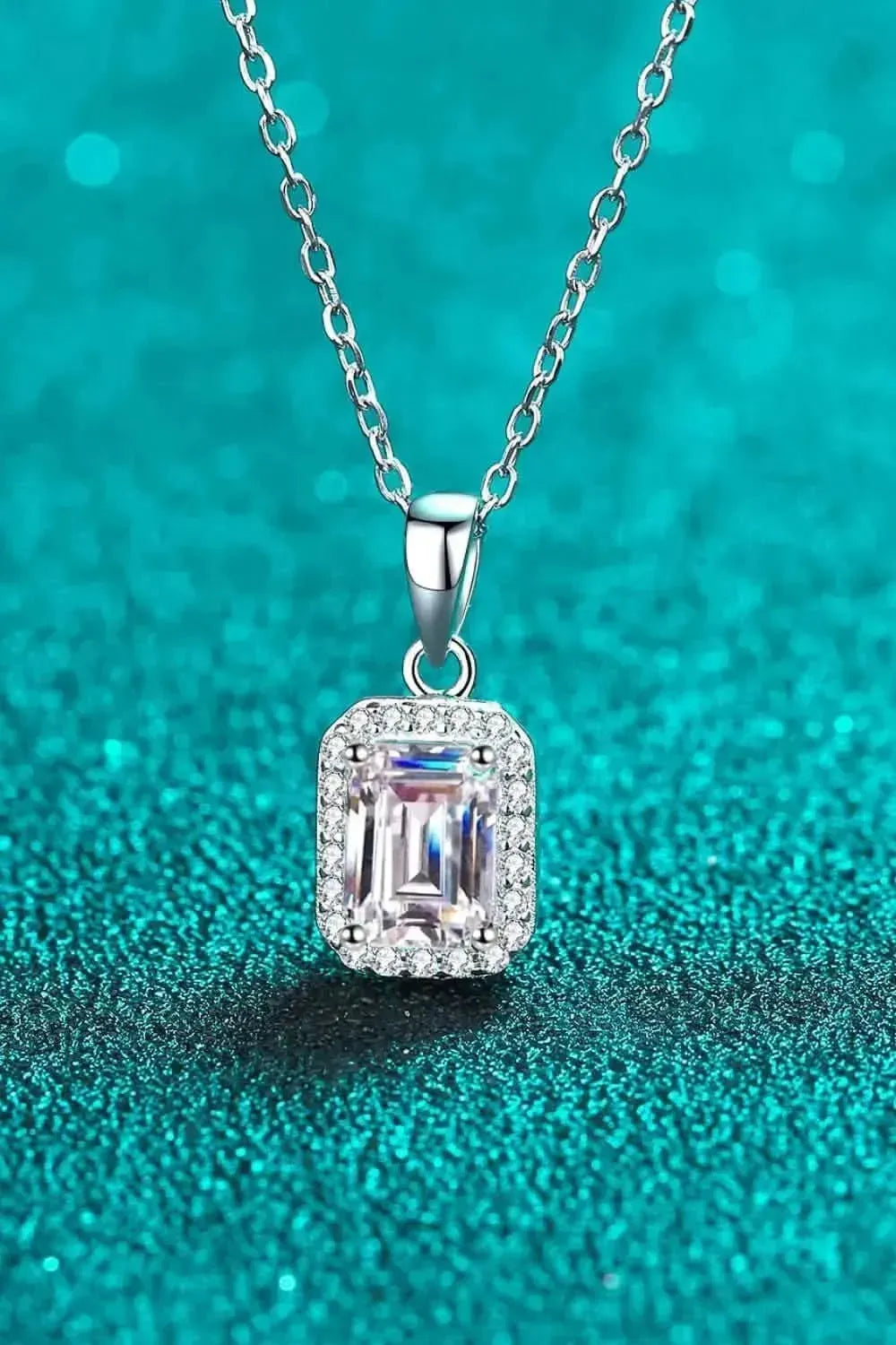 Square Moissanite Pendant Chain Necklace - Bad Moms Club
