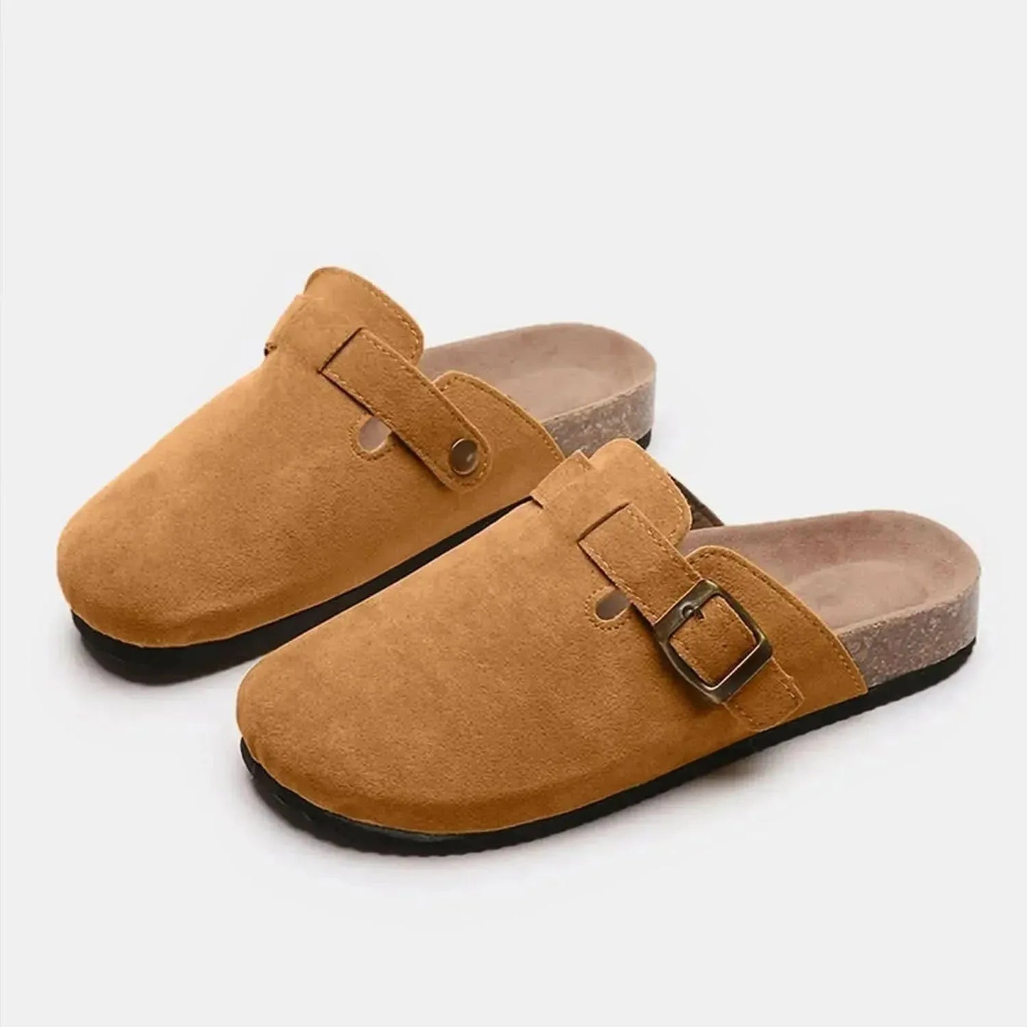 Suede Closed Toe Buckle Slide - Bad Moms Club