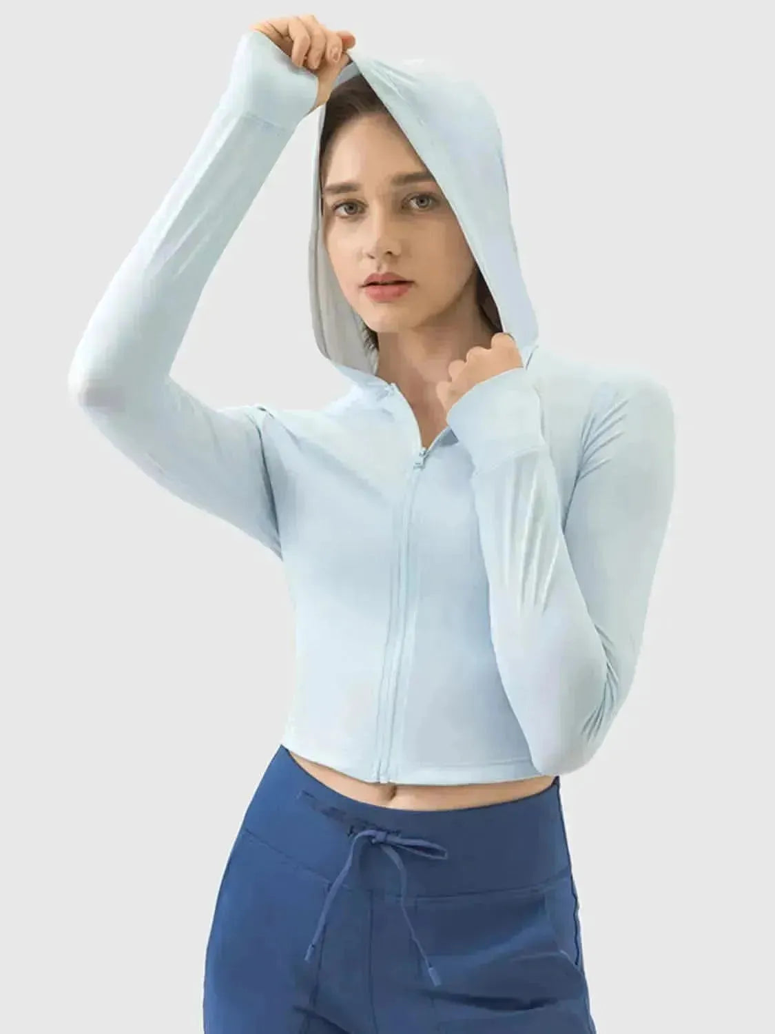 Zip Up Hooded Long Sleeve Active Outerwear - Bad Moms Club