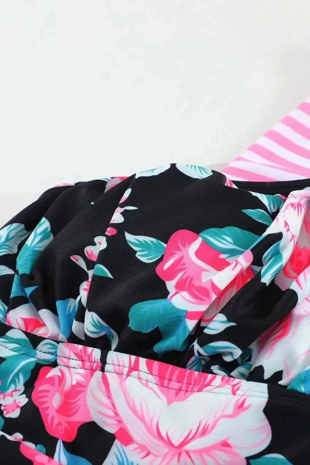 Mixed Print Tie-Back Two-Piece Swimsuit - Bad Moms Club