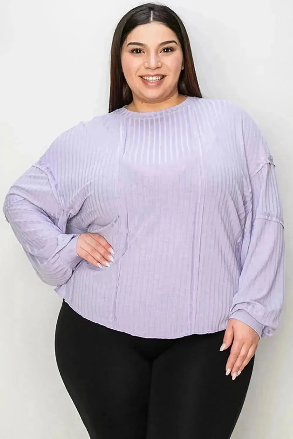 Basic Bae Full Size Ribbed Round Neck Long Sleeve T-Shirt - Bad Moms Club