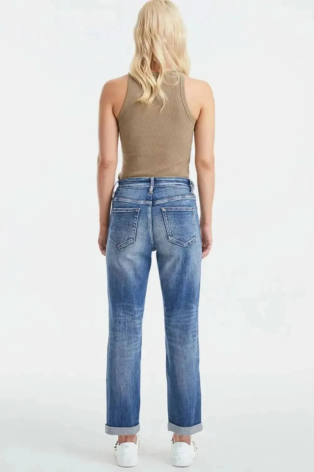 BAYEAS Full Size High Waist Distressed Paint Splatter Pattern Jeans - Bad Moms Club