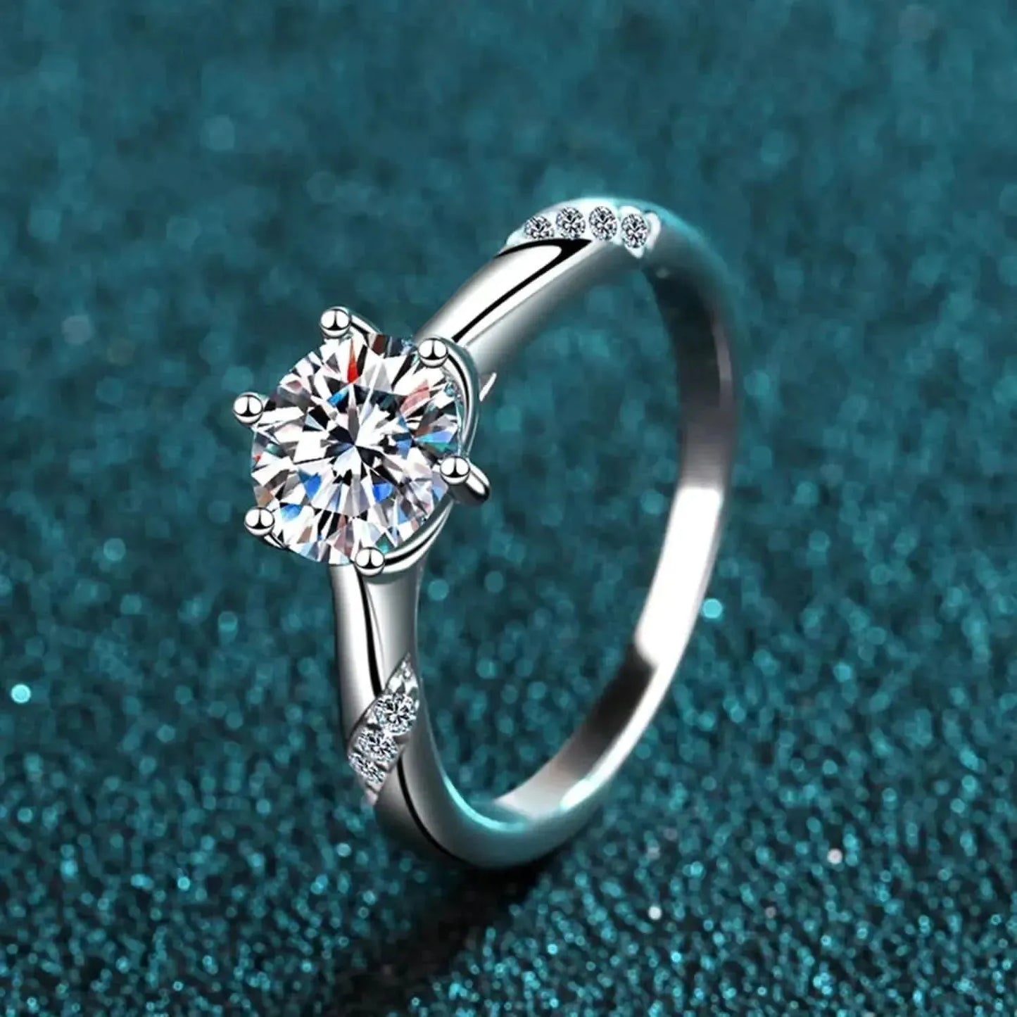 1 Carat Moissanite 925 Sterling Silver Ring - Bad Moms Club