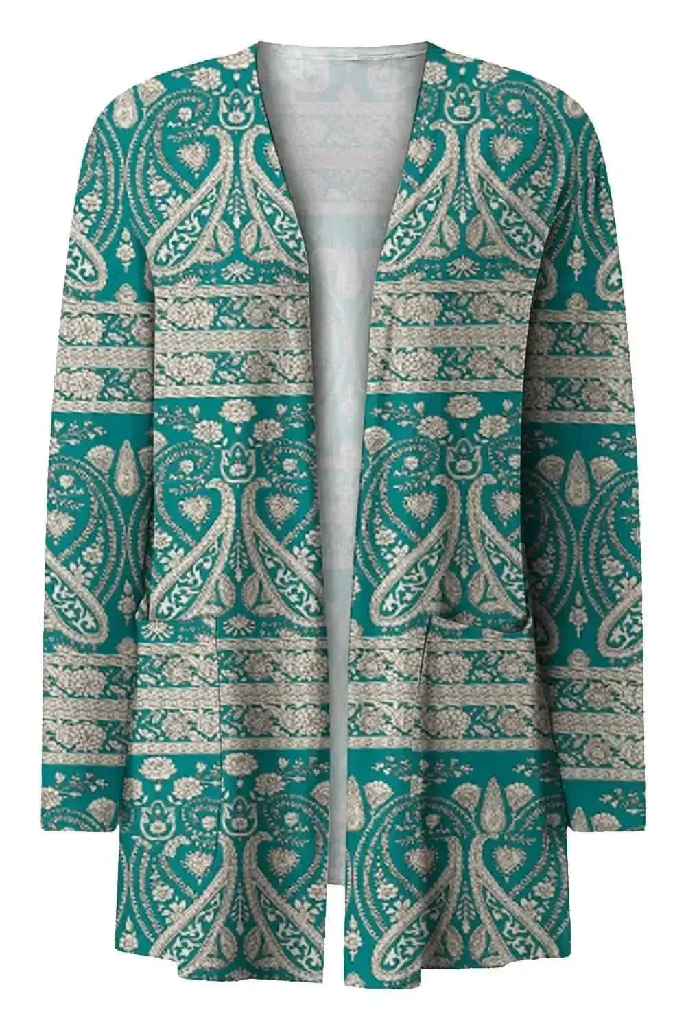 Printed Long Sleeve Cardigan - Bad Moms Club