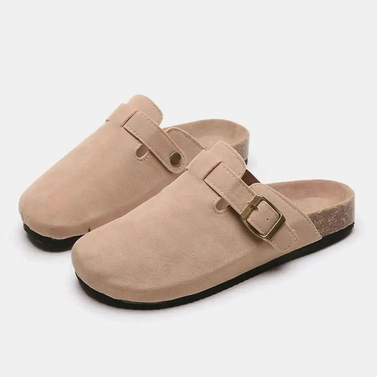 Suede Closed Toe Buckle Slide - Bad Moms Club