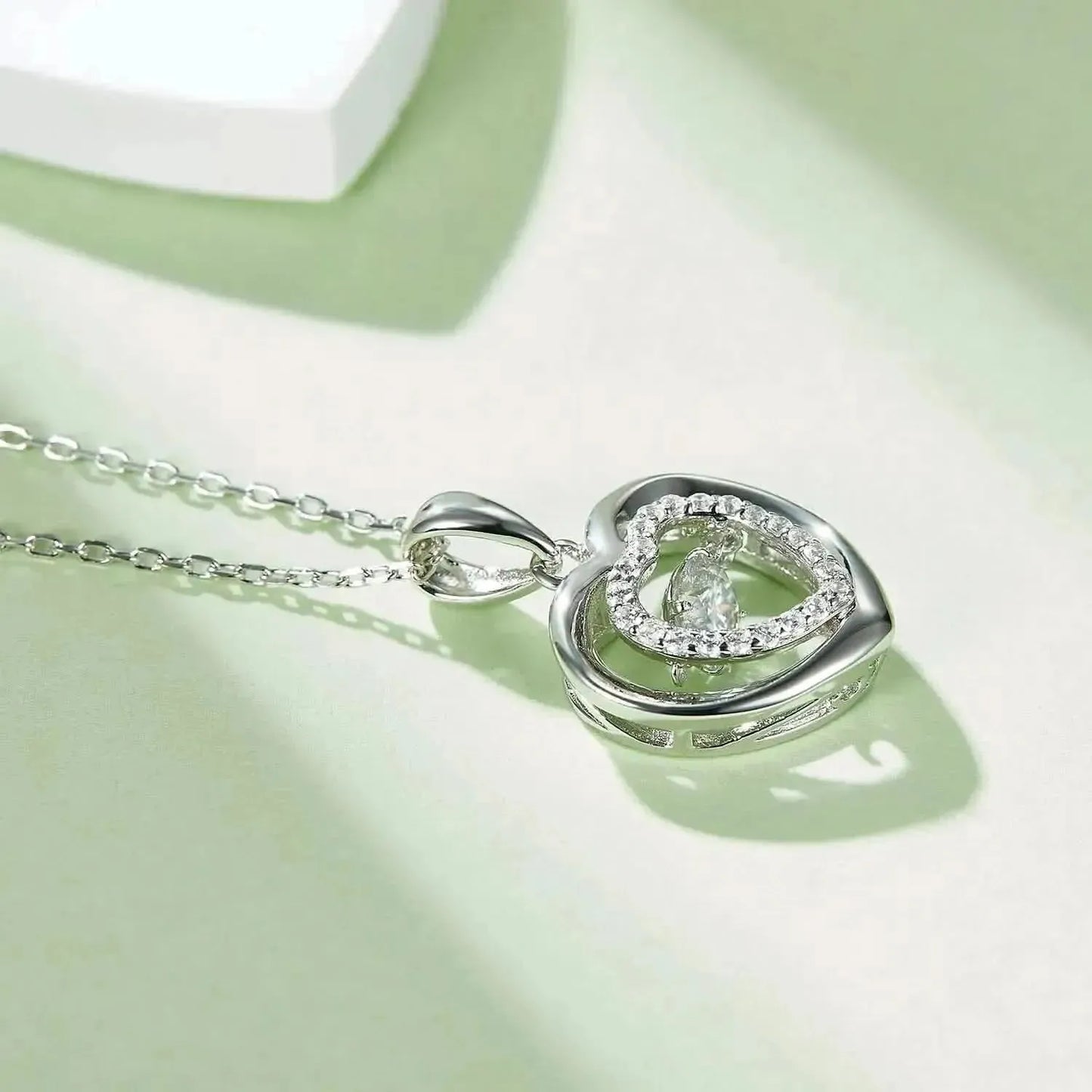 Moissanite 925 Sterling Silver Heart Necklace - Bad Moms Club