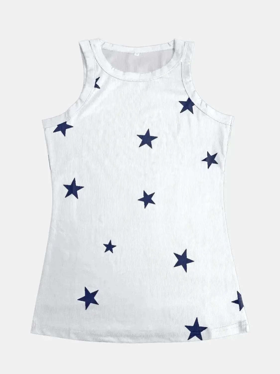 Full Size Star Round Neck Tank - Bad Moms Club