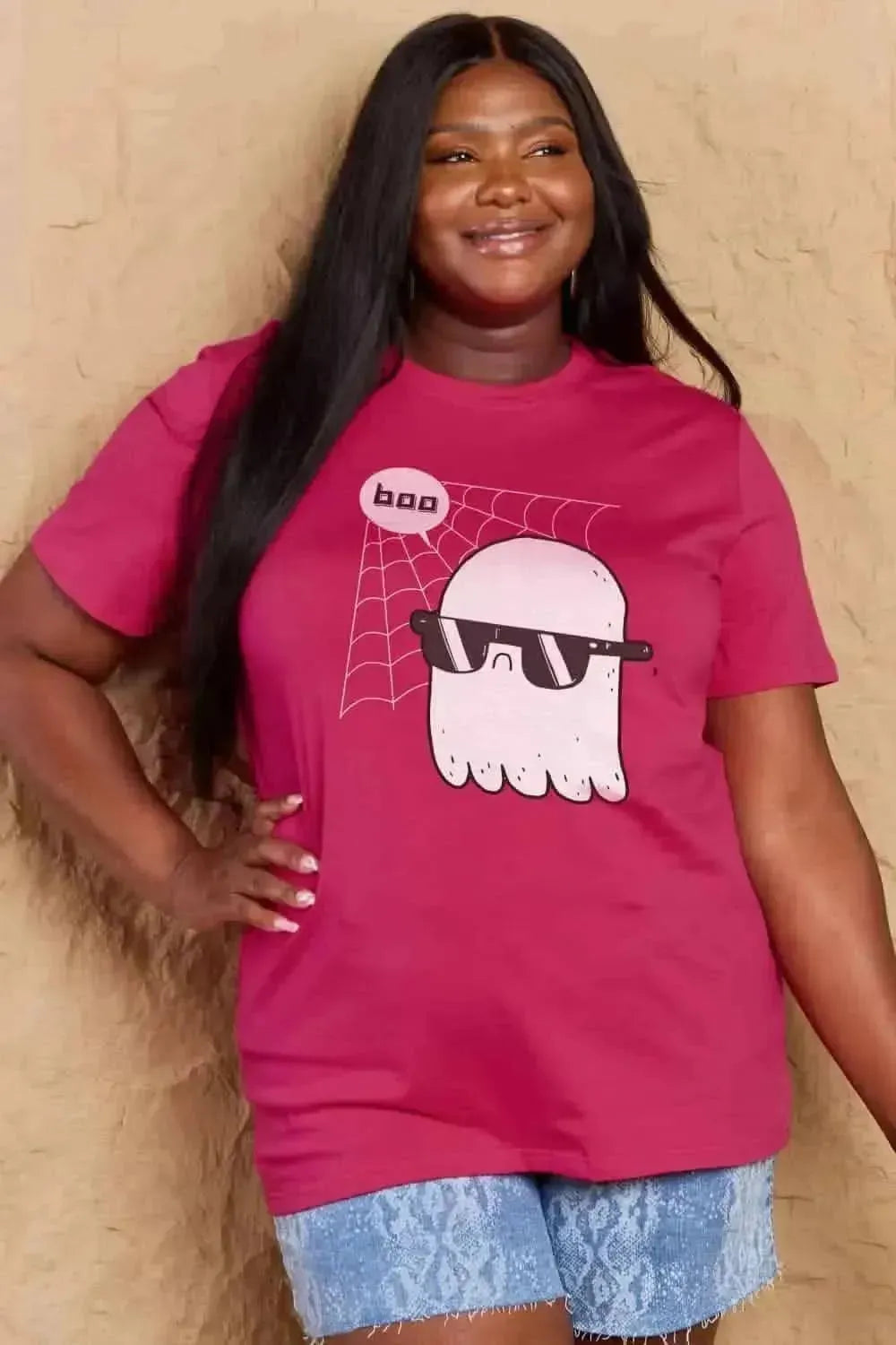 Simply Love Full Size BOO Graphic Cotton T-Shirt - Bad Moms Club