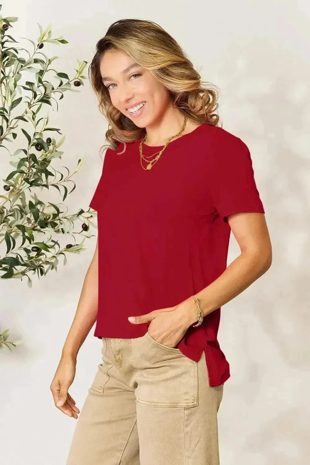 Basic Bae Full Size Round Neck Short Sleeve T-Shirt - Bad Moms Club