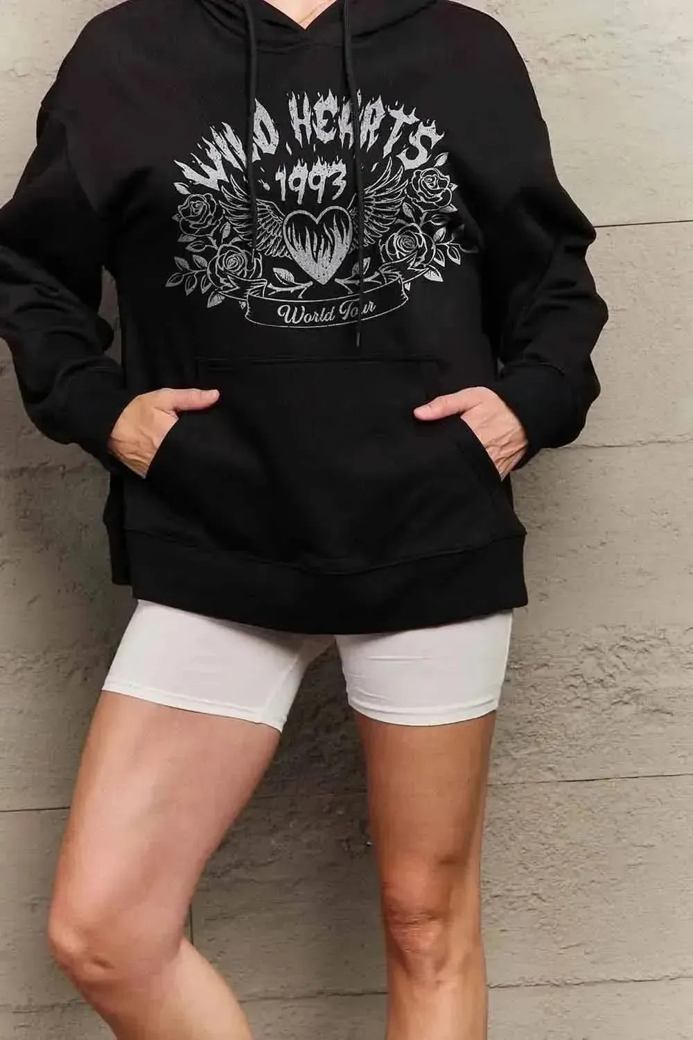 Simply Love Simply Love Full Size WILD HEARTS 1993 WORLD TOUR Graphic Hoodie - Bad Moms Club