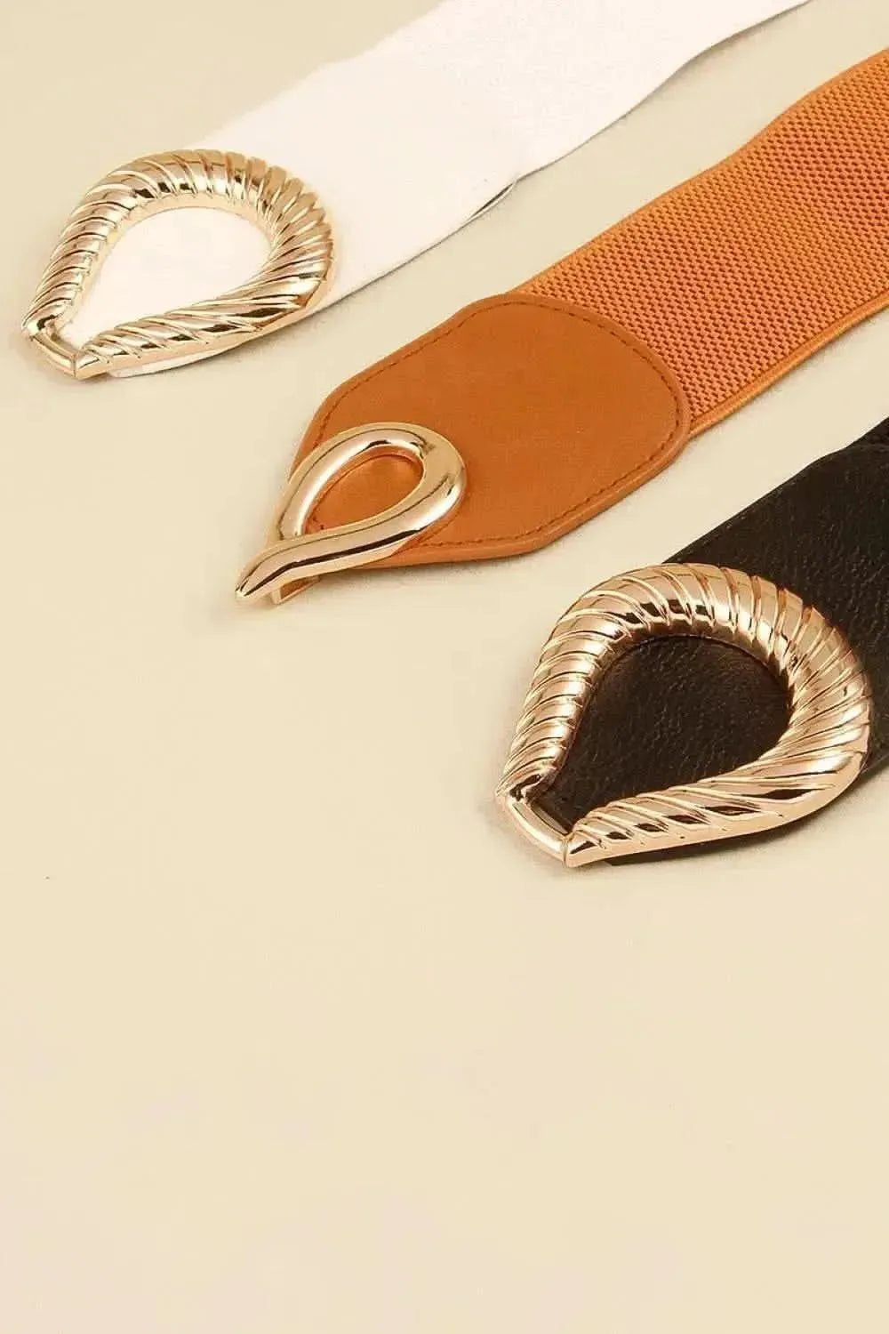 Ribbed Alloy Buckle Elastic Belt - Bad Moms Club