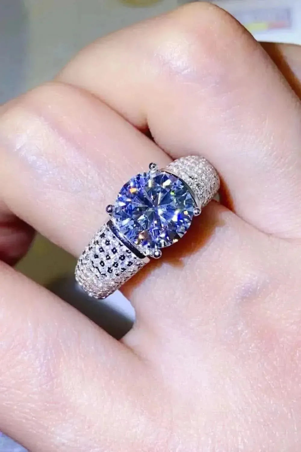 3 Carat Moissanite Side Stone Ring - Bad Moms Club