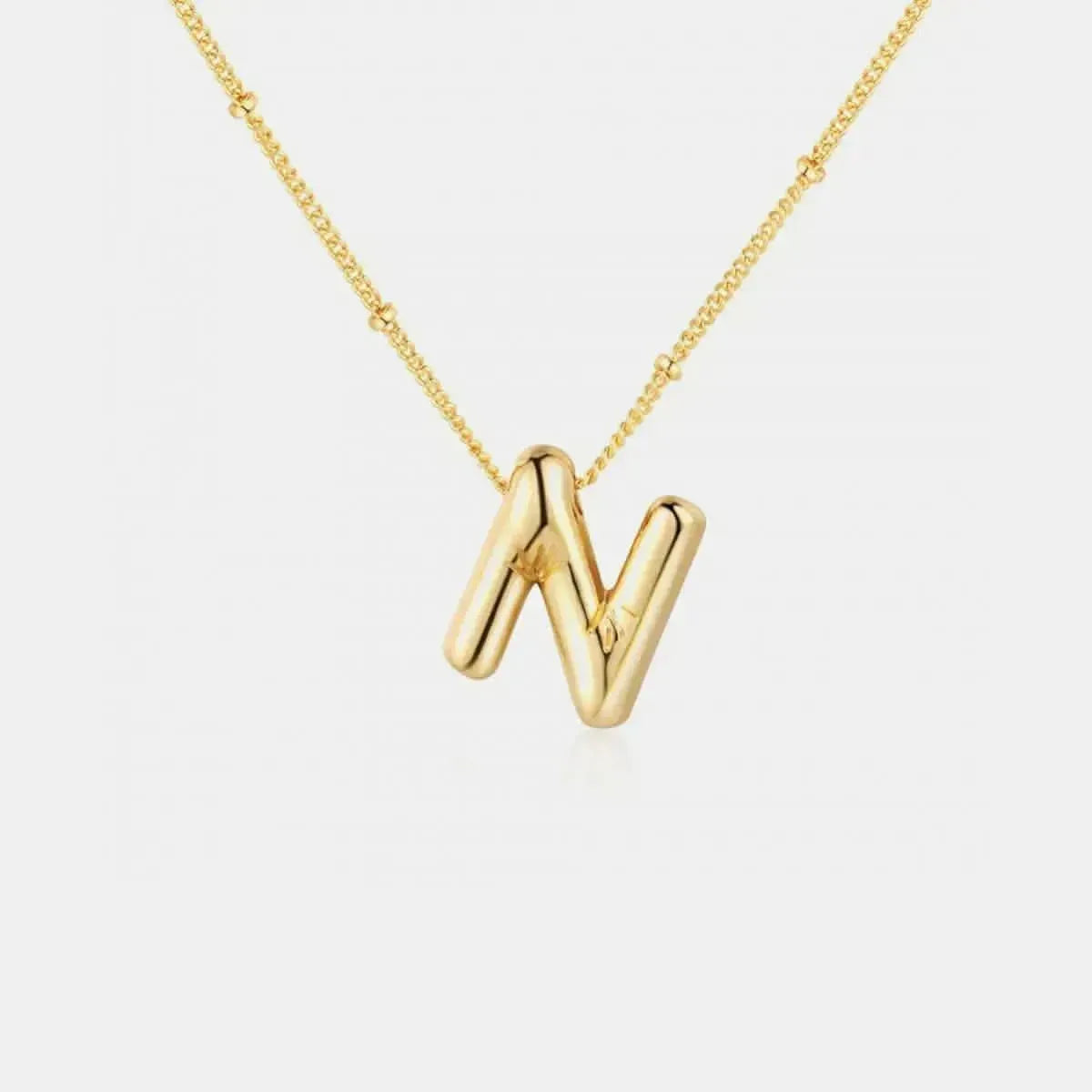 Gold-Plated Bubble Initial Necklace - Bad Moms Club