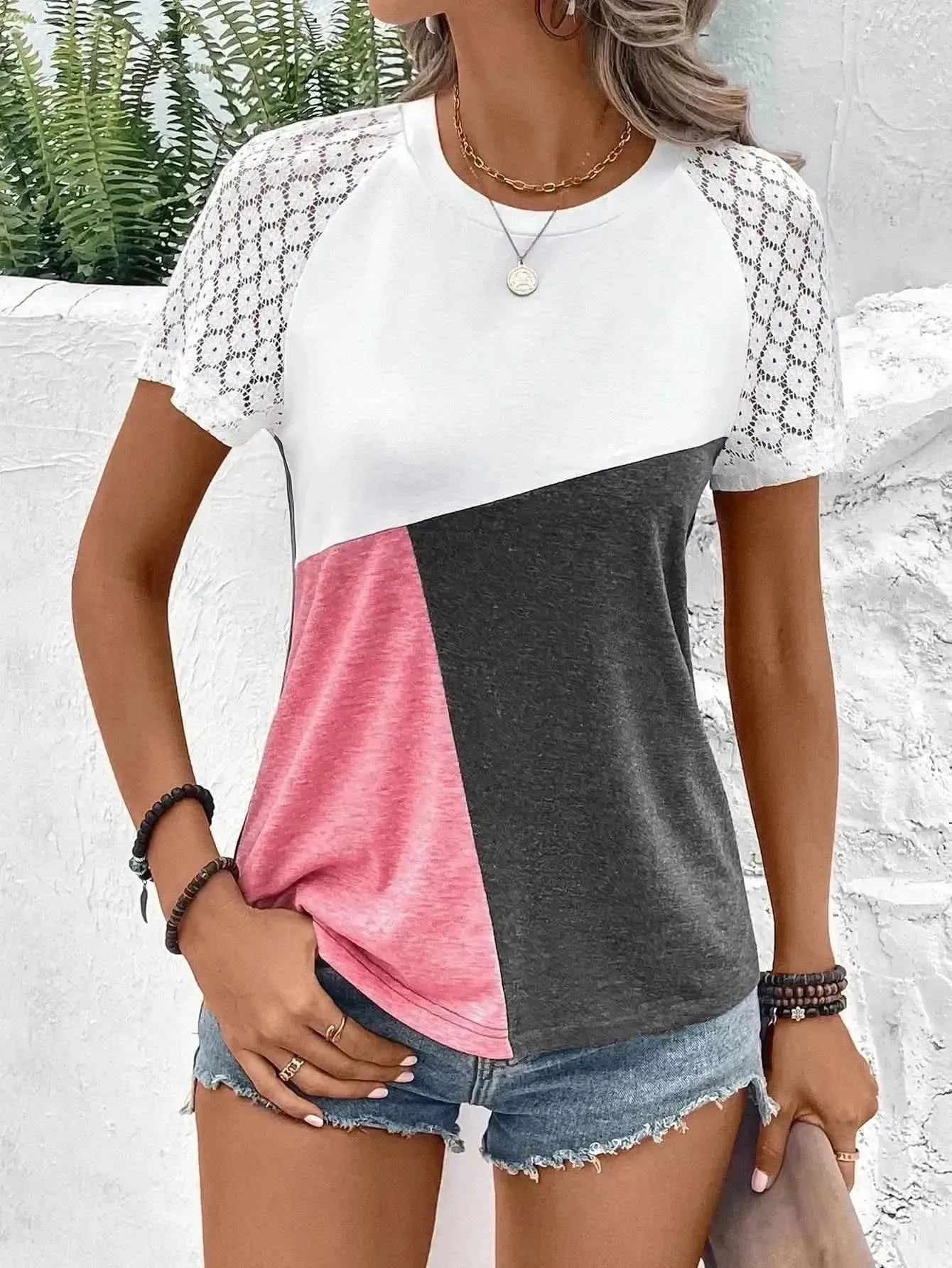 Ivy Lane Color Block Raglan Sleeve Round Neck Tee - Bad Moms Club