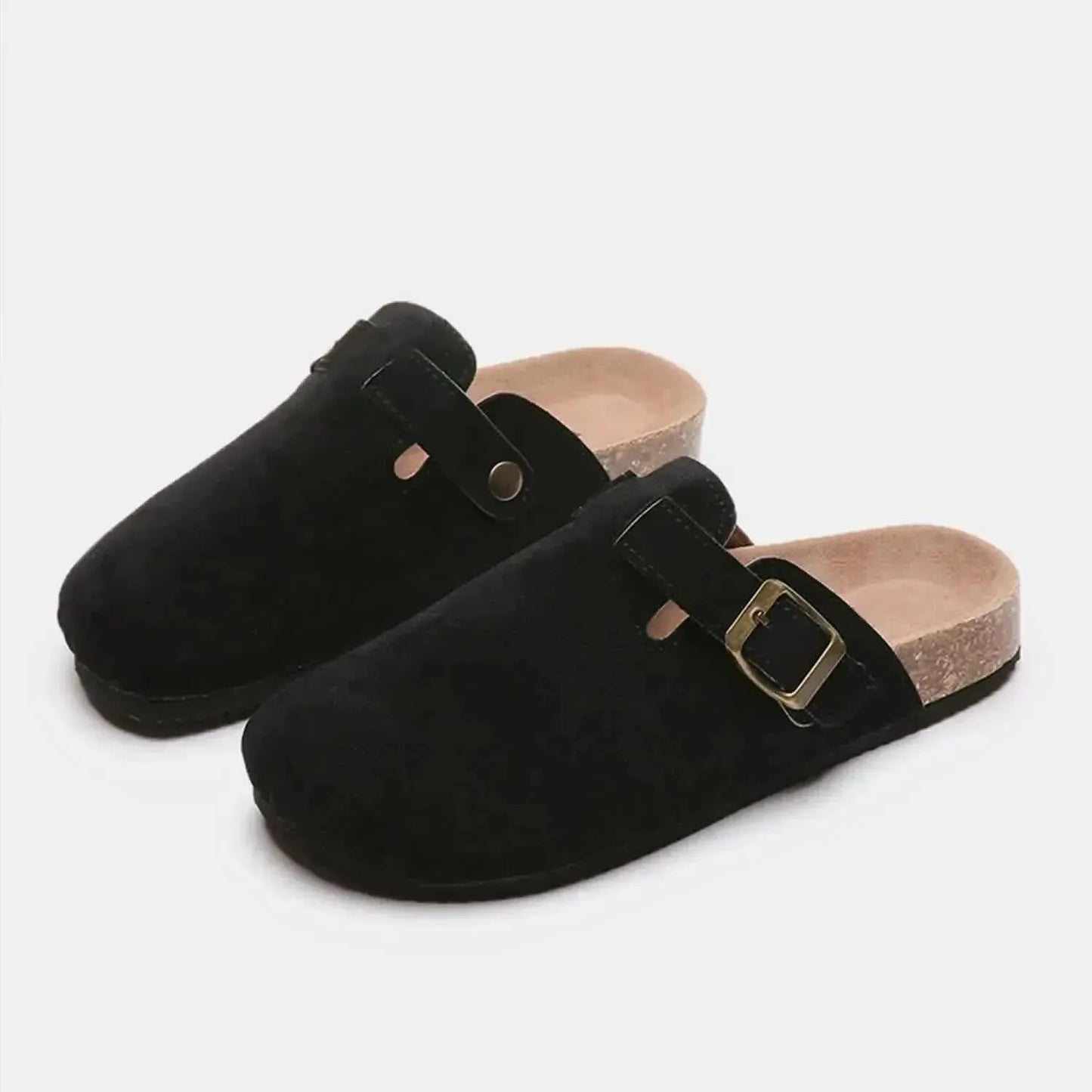 Suede Closed Toe Buckle Slide - Bad Moms Club