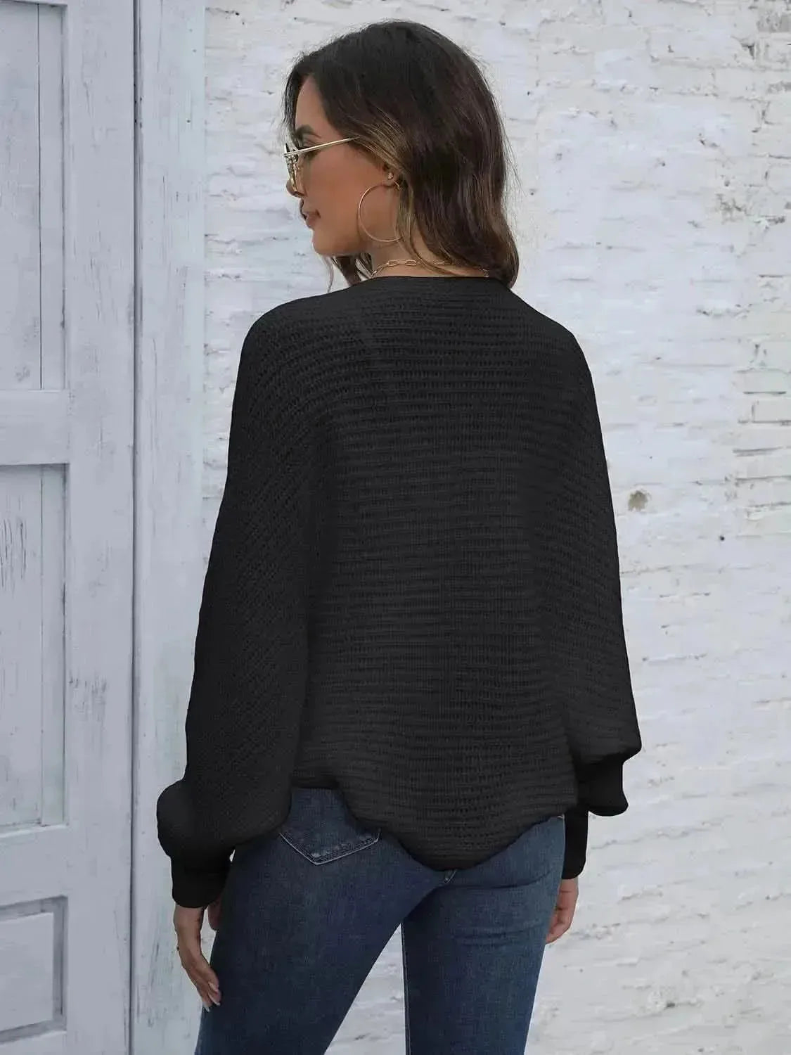 Bat Sleeve Open Front Short Cardigan - Bad Moms Club