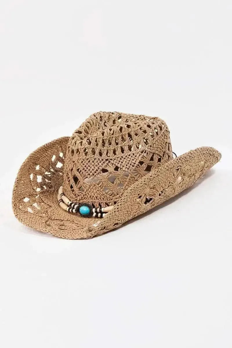 Fame Cutout Strap Weave Straw Hat - Bad Moms Club
