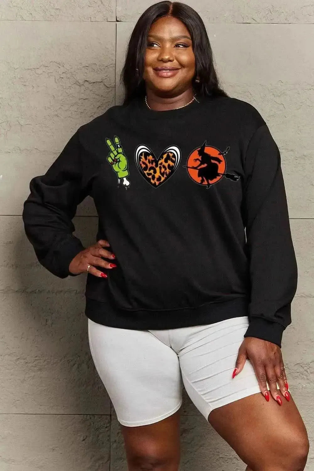 Simply Love Full Size Drop Shoulder Graphic Sweatshirt - Bad Moms Club
