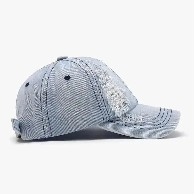 Distressed Cotton Baseball Cap - Bad Moms Club