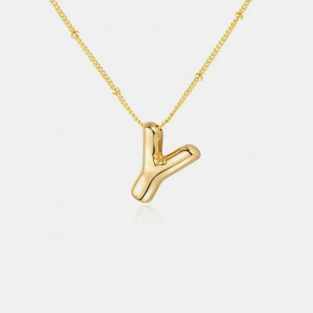 Gold-Plated Bubble Initial Necklace - Bad Moms Club