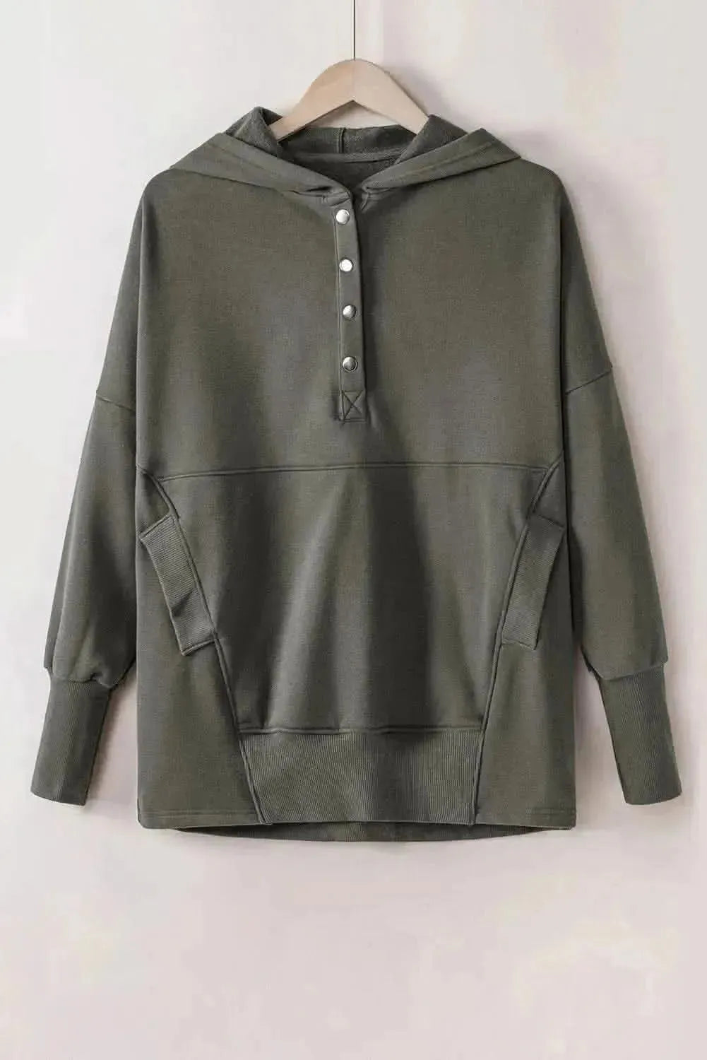 Quarter-Snap Dropped Shoulder Hoodie - Bad Moms Club