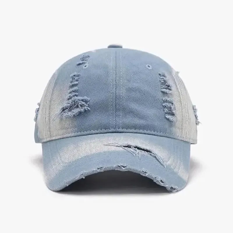 Distressed Adjustable Cotton Baseball Cap - Bad Moms Club