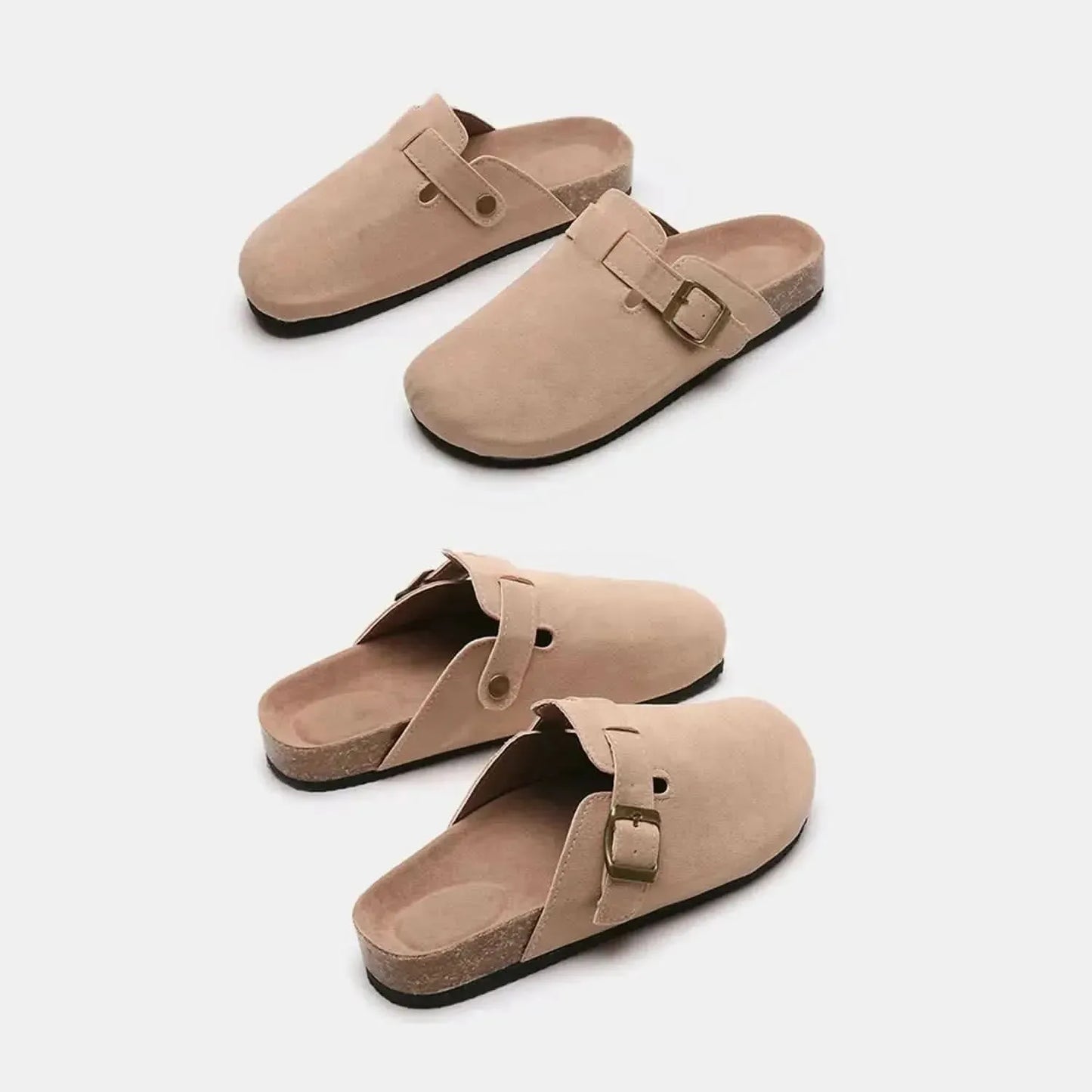 Suede Closed Toe Buckle Slide - Bad Moms Club