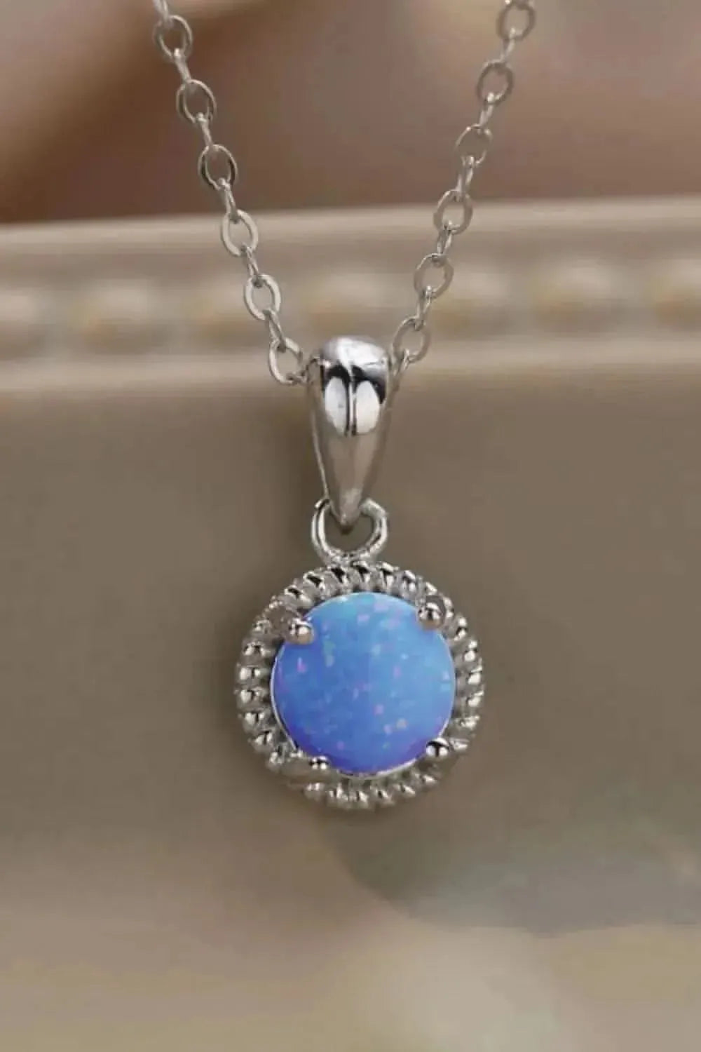 Opal Round Pendant Chain Necklace - Bad Moms Club