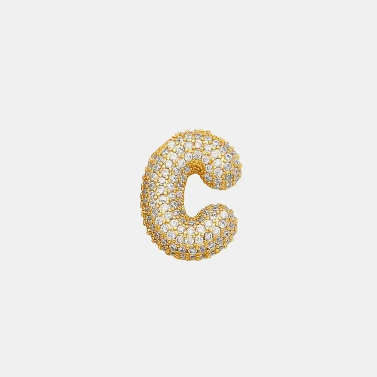 Inlaid Zircon Bubble Initial Necklace - Bad Moms Club