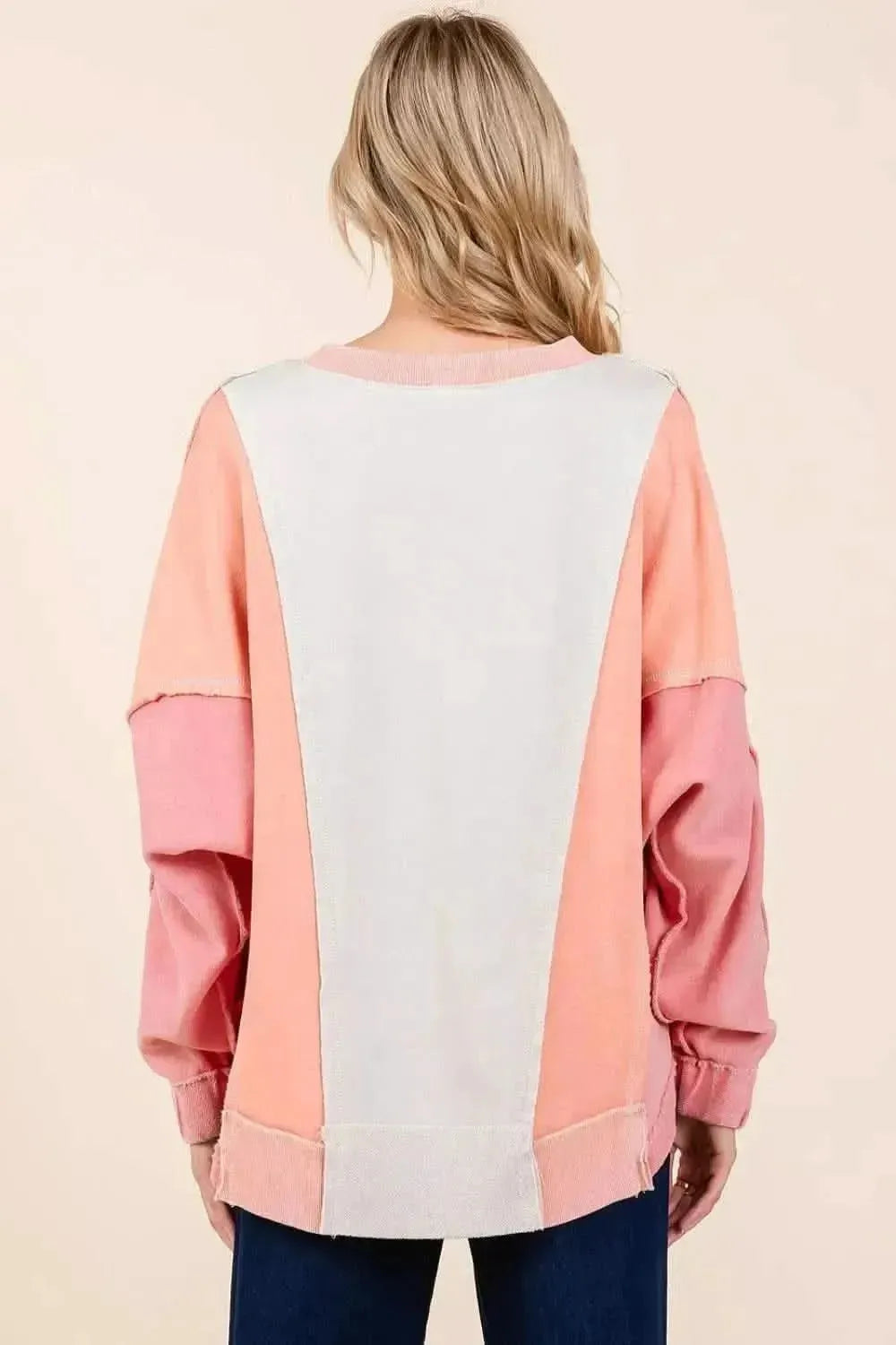 Mittoshop Mineral Wash Color Block Sweatshirt - Bad Moms Club