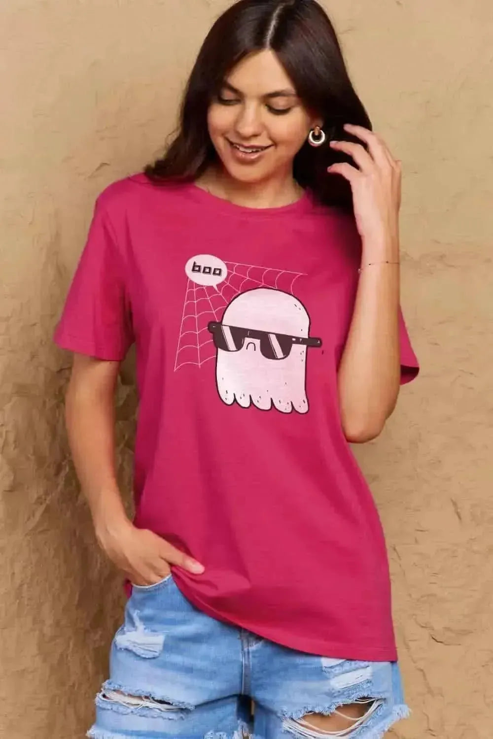 Simply Love Full Size BOO Graphic Cotton T-Shirt - Bad Moms Club