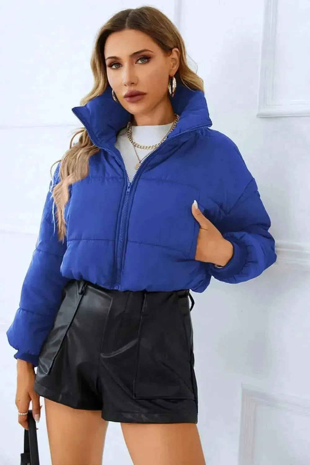 Zip-Up Winter Coat with Pockets - Bad Moms Club