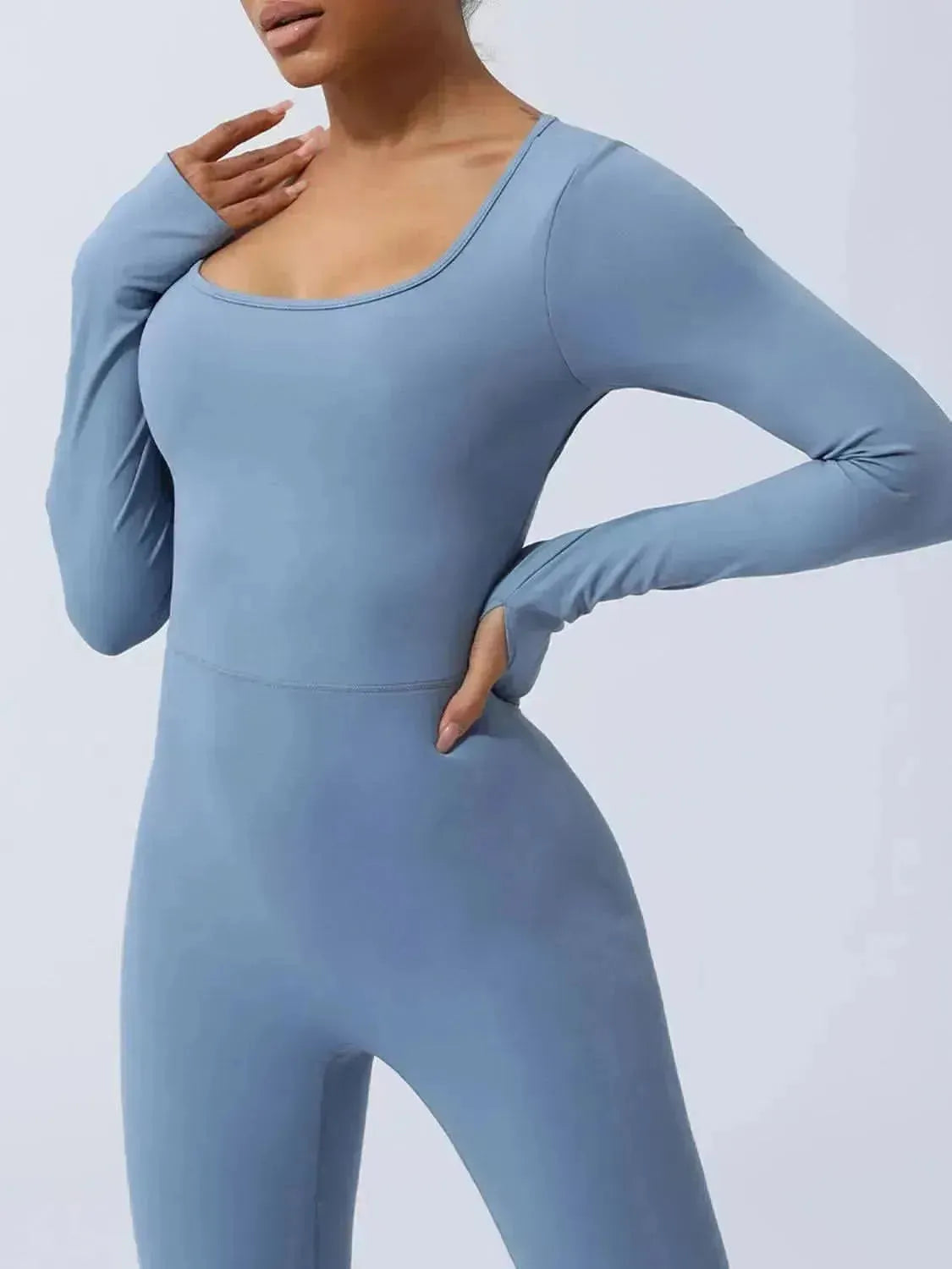 Twisted Backless Long Sleeve Jumpsuit - Bad Moms Club