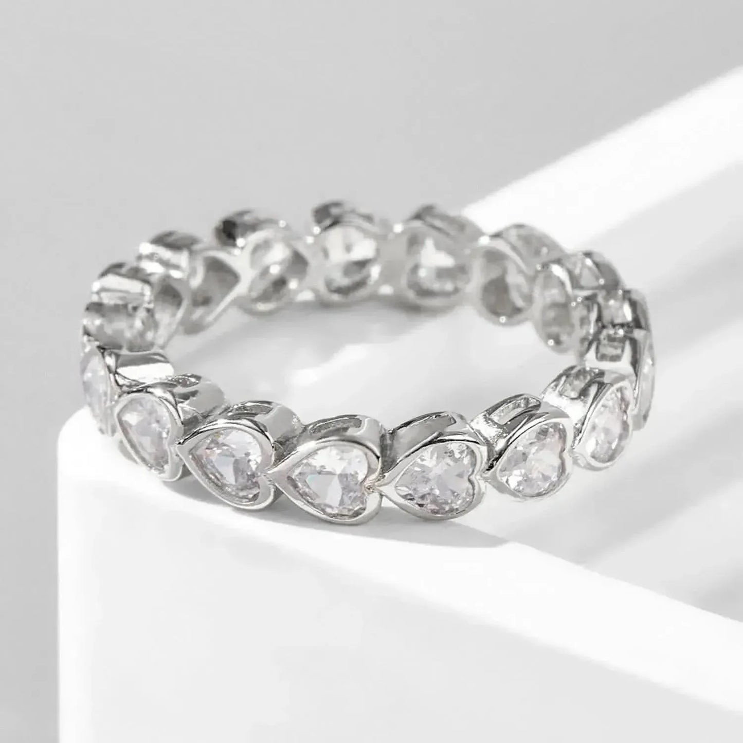 925 Sterling Silver Zircon Heart Ring - Bad Moms Club