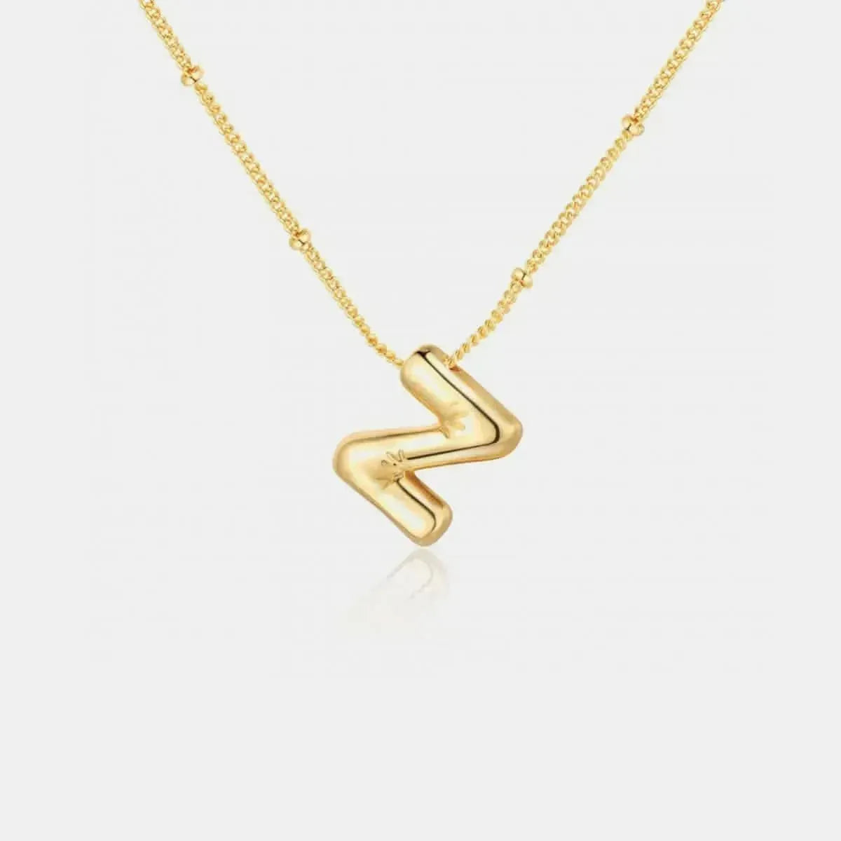 Gold-Plated Bubble Initial Necklace - Bad Moms Club